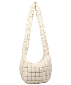 Puffy Quilted Nylon Shoulder bag Hobo NQ130 BRICK